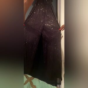 Black Tape Black Sequin Jumpsuit